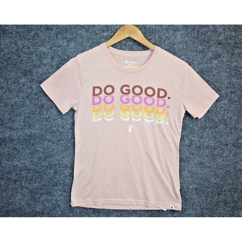 Cotopaxi Shirt‎ Women XS Pink Do Good Logo T-Shirt Short Sleeve Crew Tee Outdoor